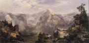 Thomas Moran Half Dome,Yosemite oil on canvas